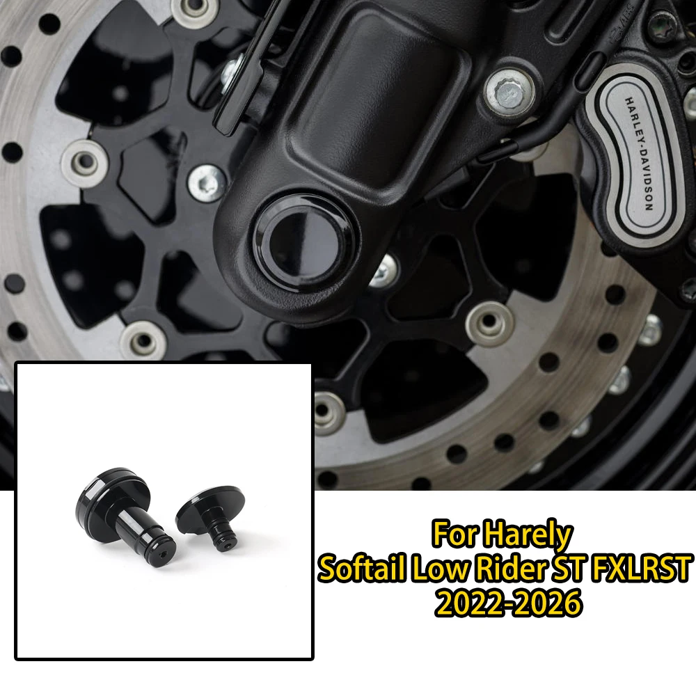 

For Harley Softail Low Rider ST FXLRST 2022-2026, Aluminum Front Axle Nut Covers, Decorative Protective Motorcycle Parts