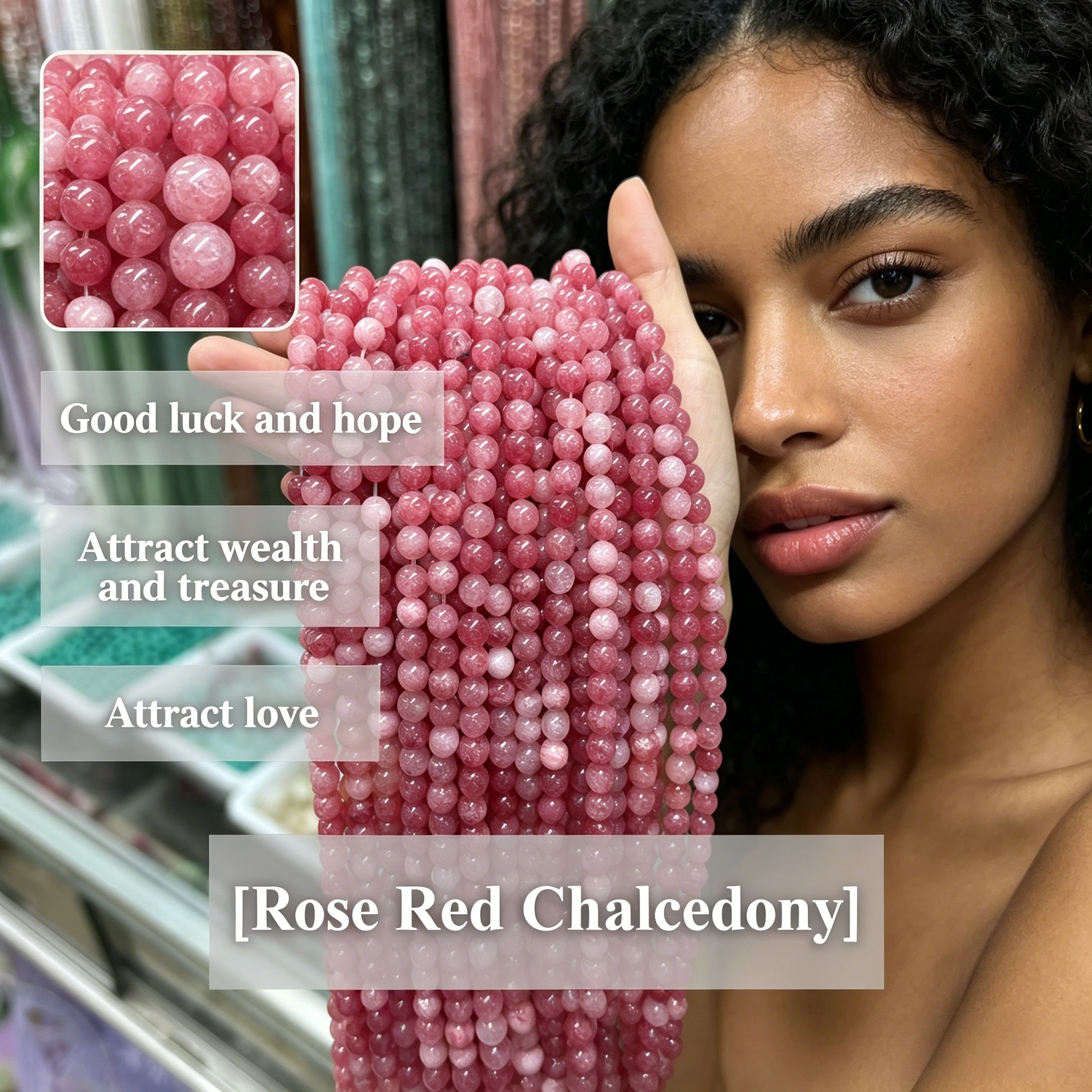 

Rose Red Chalcedony Beads Jewelry Making 4 6 8 10mm Natural Stone Loose Beads For Bracelet Necklace DIY New Jewelry Accessories