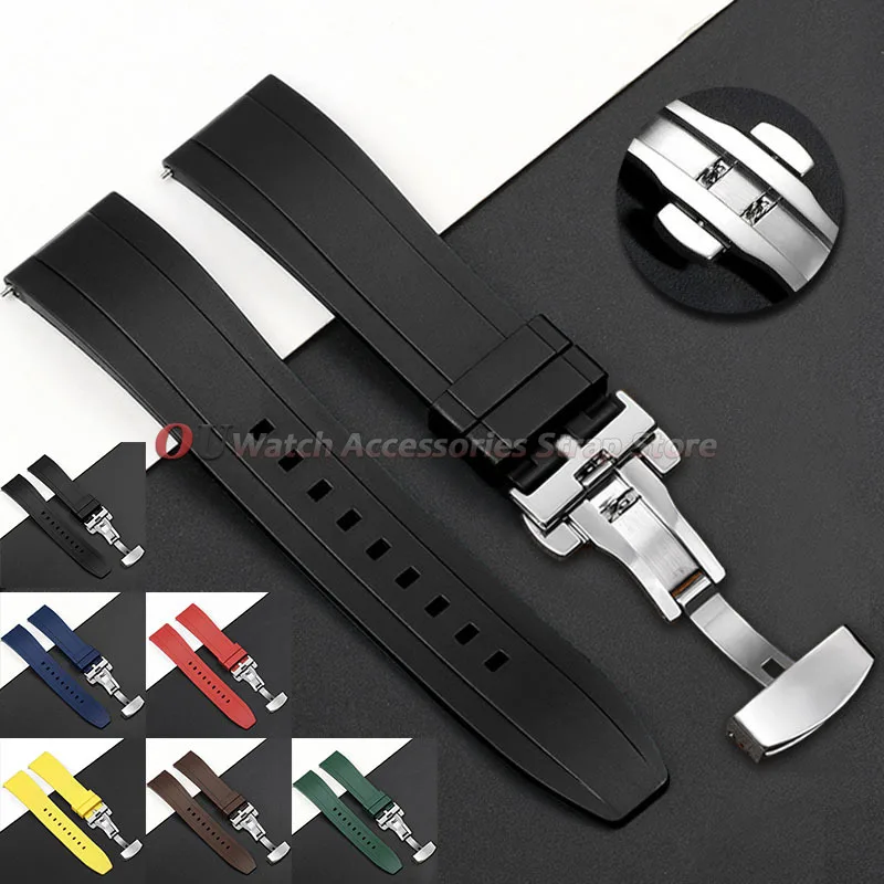20mm 22mm 24mm Tropic Silicone Watch Strap for Seiko for Rolex for Omega Quick Release Watchbands Rubber Women Men Accessories