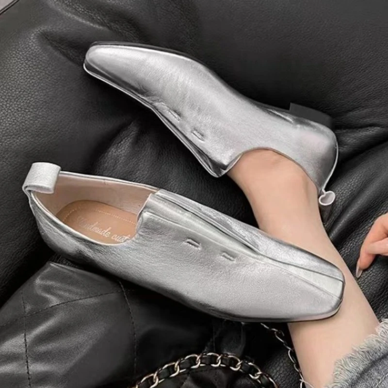 

Women Shoes Flats Loafers Luxury Elegant Square Toe Shoes Sport Casual New Winter 2025 Marie Janes Woman Sneakers Shallow Mujer