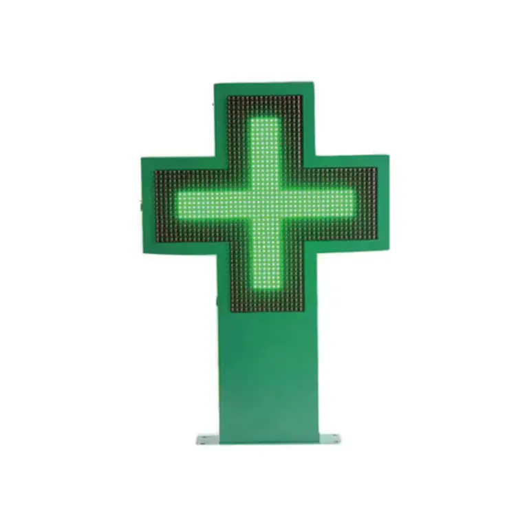 Single Double Sided P8 P10 Outdoor Full Color Green LED Display Waterproof for Pharmacy & Hospital for Cross Sign & Green Sign