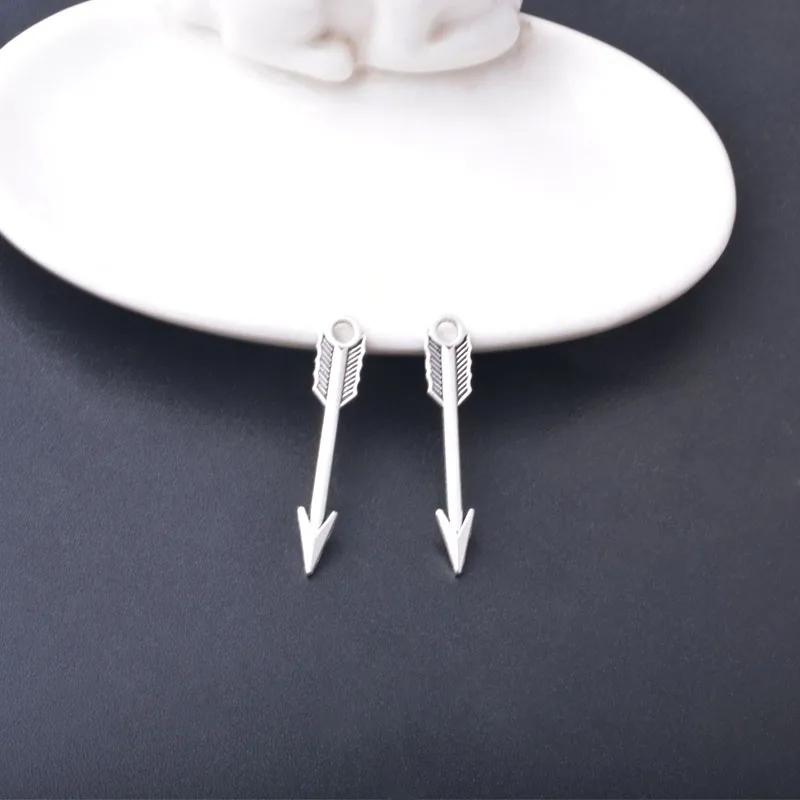 10 Stück/Set Ethnische Antike Silber-Goldene Schildkröten-Anhänger Schmuckzubehör Boho Pfeil-Bogen-Anhänger DIY Damen-Ohrringe – Detail 13