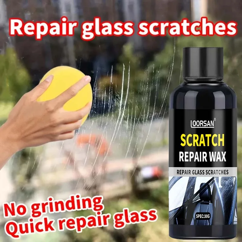 Glass Scratch Repair Wax 30g- Professional Car Windshield Restorer, Fast Acting, No Grinding Needed, Long-Lasting Results