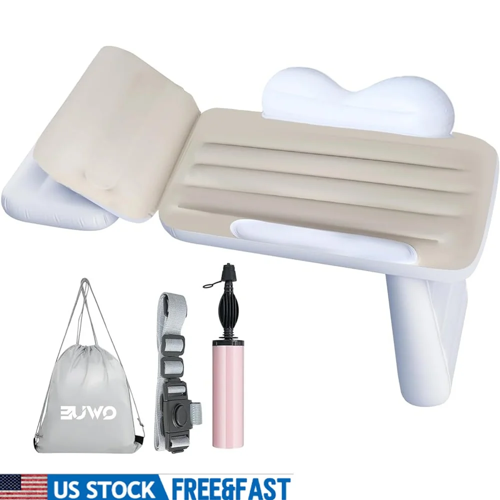 

Inflatable Toddler Airplane Bed Travel Kids Blow Up Mattress Seat Extender Child Sleep Comfort Portable Air Travel Bed