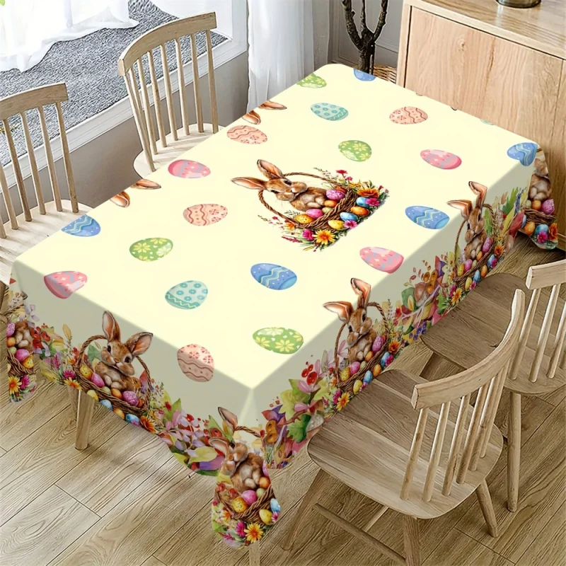 

Easter Bunny Egg Floral Tablecloth, Luxury Spring Party Dining Decor, Instagram Aesthetic Waterproof Washable, Home Gift