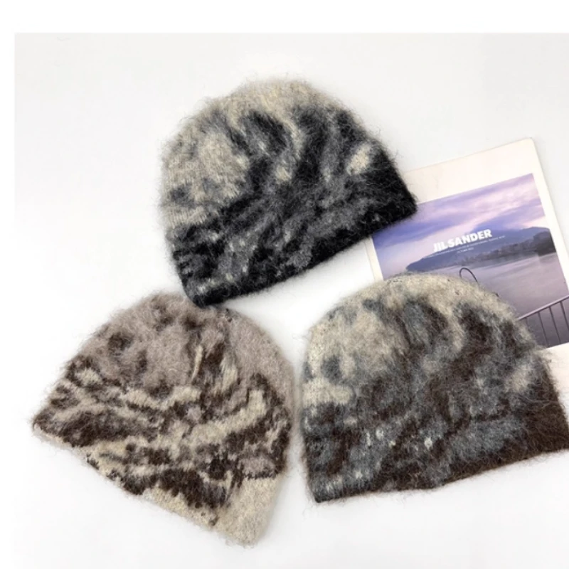 الاتجاه الكوري مختلط اللون البلوز محبوك قبعة الخريف والشتاء في الهواء الطلق الدافئة سدادات حماية الأذن الجمجمة قبعة قبعات للرجال والنساء