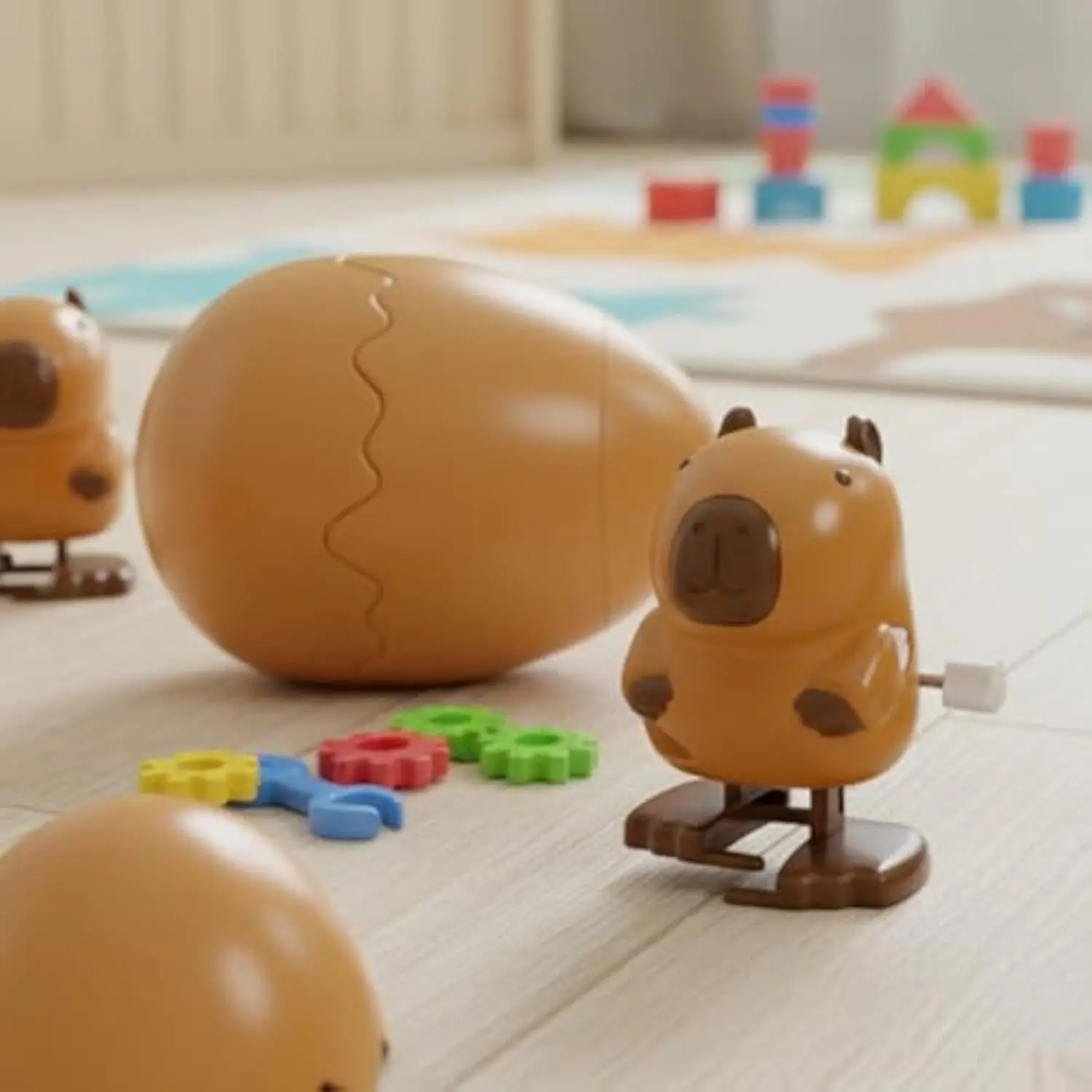 

Cute Little Animal Bouncing Egg Toy Funny Wind-up Walking Jumping Chick Toy Wind-up Control Decor for Children Stres Educational