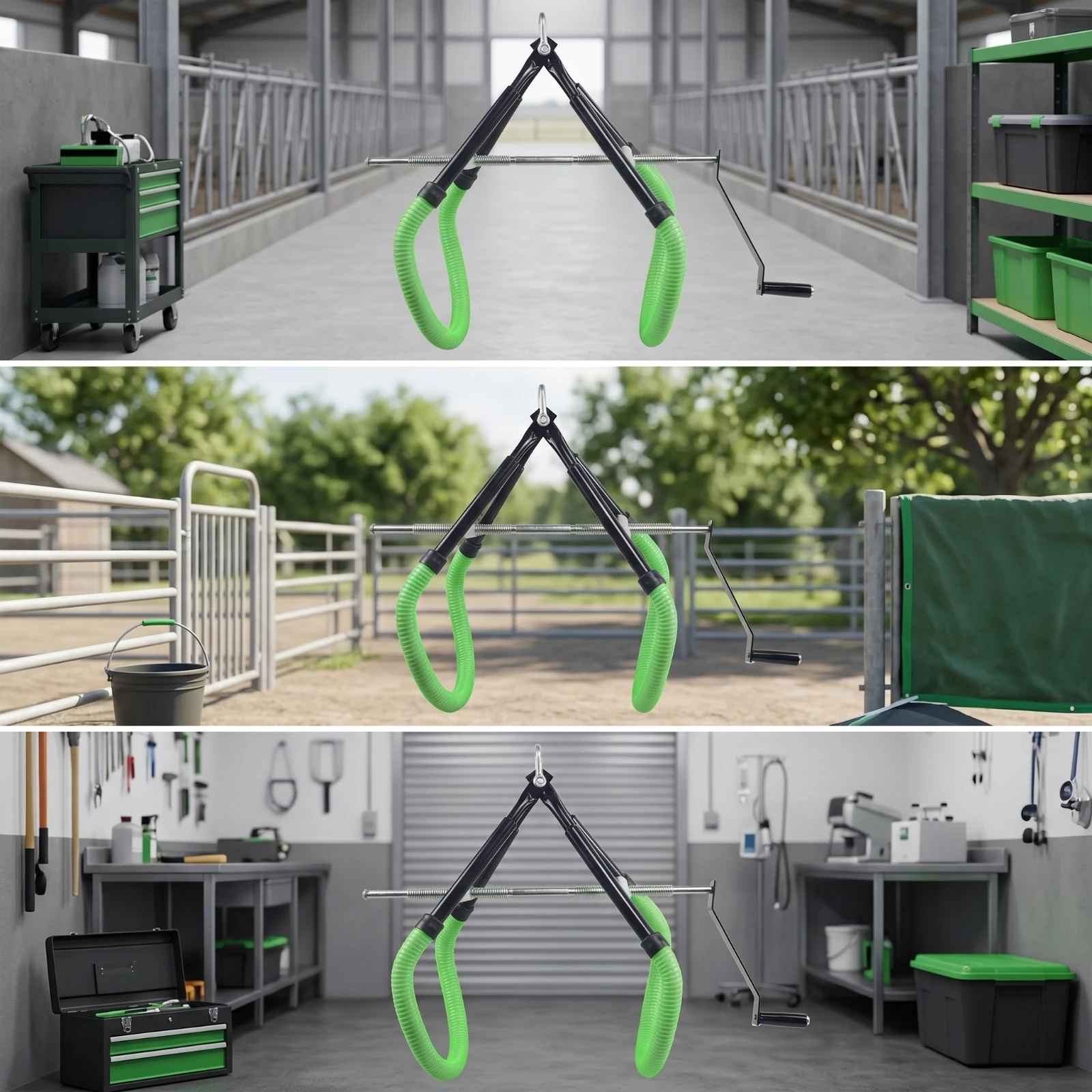 Cattle Lifting Stand Adjustable Cattle Lifter with Padded Loops Cow Lifting Device Heavy Duty Hoist Long-Lasting for Farmers