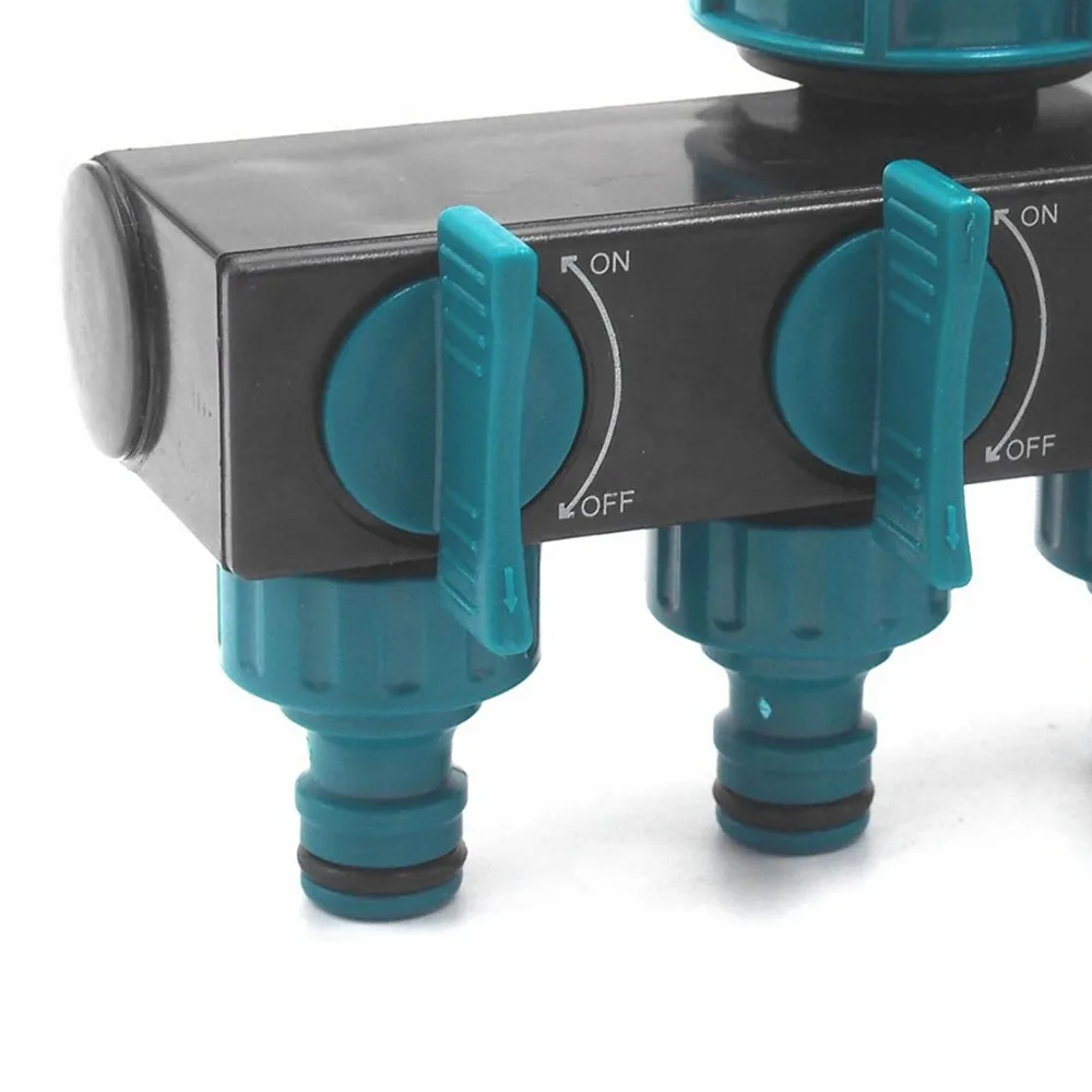 Plastic Garden Hose Splitter Green 3/4 Inch Inlet Hose Tap Splitter Independent Control 4 Outlets Water Spigot Splitter