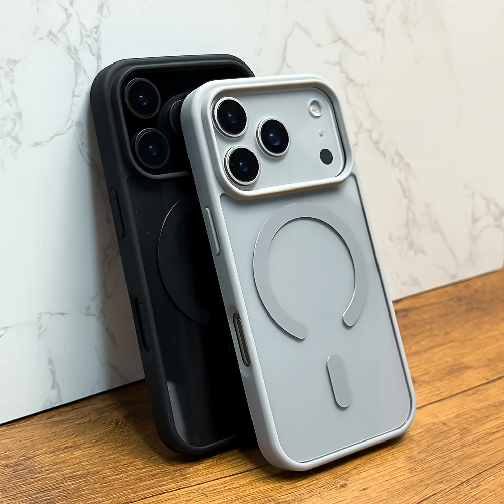 Para iphone 17 promax 11 16 15 luxo claro magnético caso de carregamento sem fio à prova de choque macio pára duro acrílico transparente capa