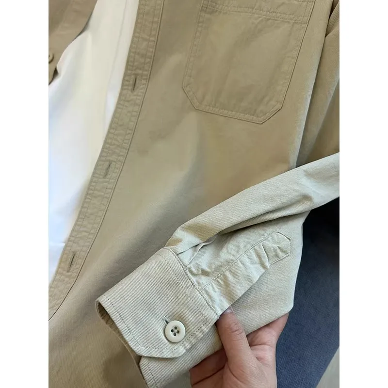 スリムフィット ロングスリーブ カジュアル irt メンズ ファッション ワークウェア 薄手 多用途 シンプル アウター 通気性 コットン 春 秋