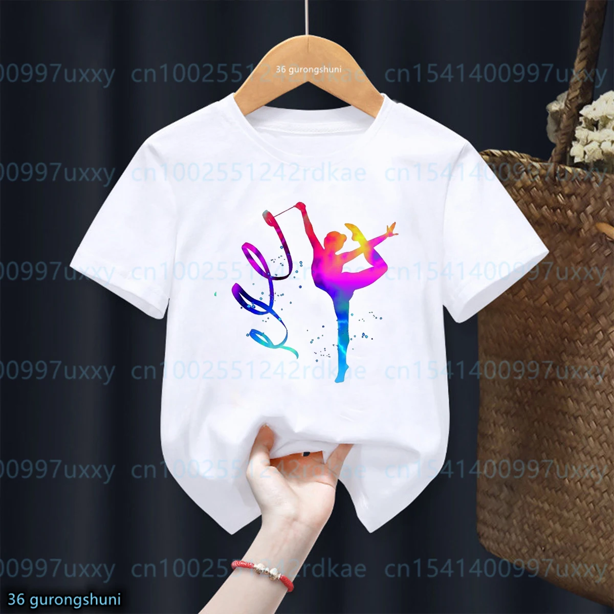 I Like Gymnastics Graphic Print Girls T-Shirt Gymnastics Enthusiasts Tshirt Fashion Kawaii Kid Tshirt White O-Neck Top Wholesale