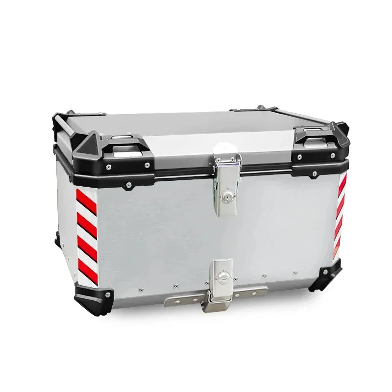 100L  Silver. Cer Box Aluminum Alloy Top Box Motorcycle Tail