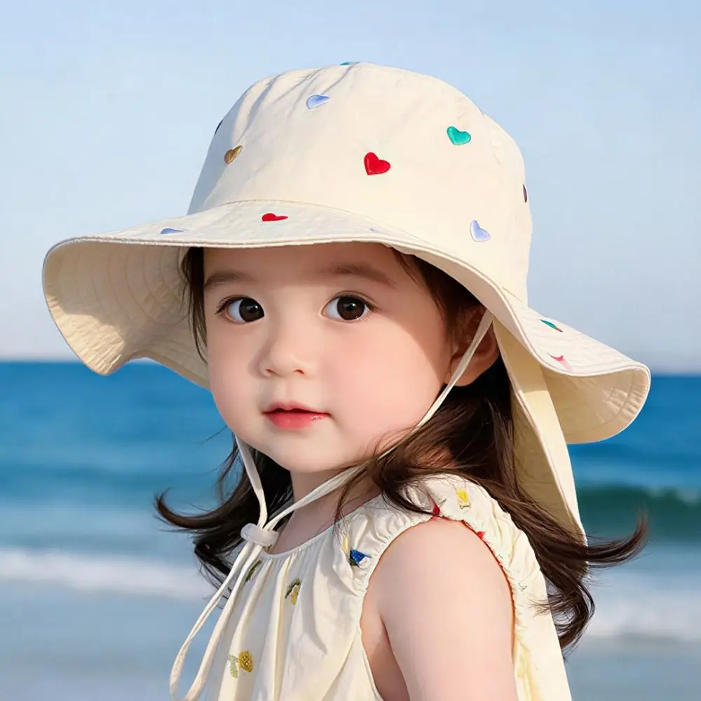 Cartoon Print Children Quick-drying Hat Quick Drying Breathable Children Bucket Hat with Shawl Thin Sunscreen Caps Summer Season
