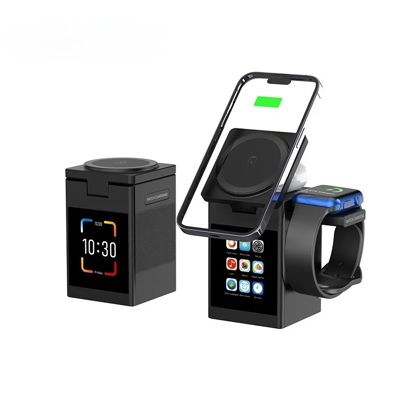 multi-function-lcd-display-wireless-charger-with-speaker-3-in-1-magnetic-wireless-charger-for-iphone-17-12-iwatch-airpods-pro