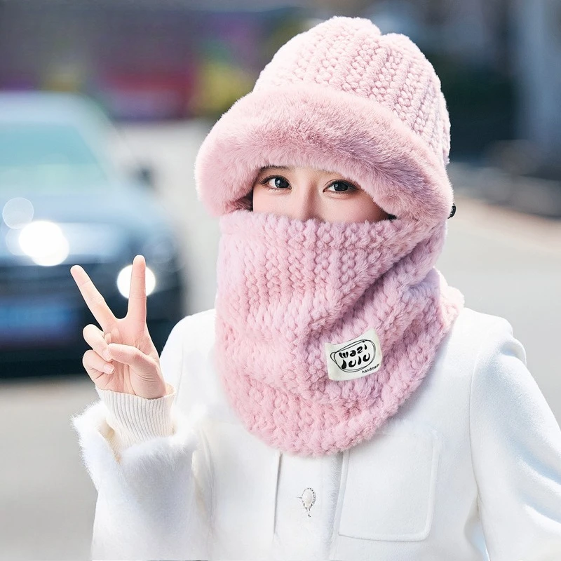 Pasamontañas de invierno para mujer, capucha con forro polar a prueba de viento para deportes al aire libre, ciclismo, esquí, motocicleta