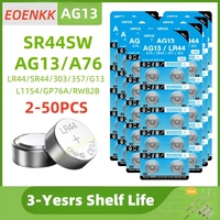 2-50pcs LR44 Batteries AG13 Button Cell Battery 1.5V 357 SR44 LR1154 Button Coin Batteries L1154 Battery for Watch Toys Remote