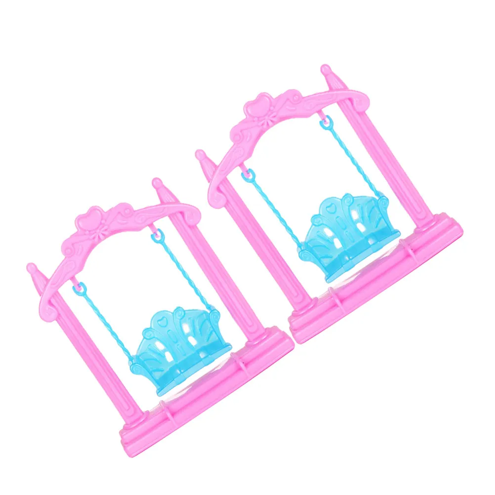 

2 шт. миниатюрные пластиковые качели-кресло для кукольного домика, миниатюрных домиков, микроландшафта, настольного декора, креативное украшение для дома