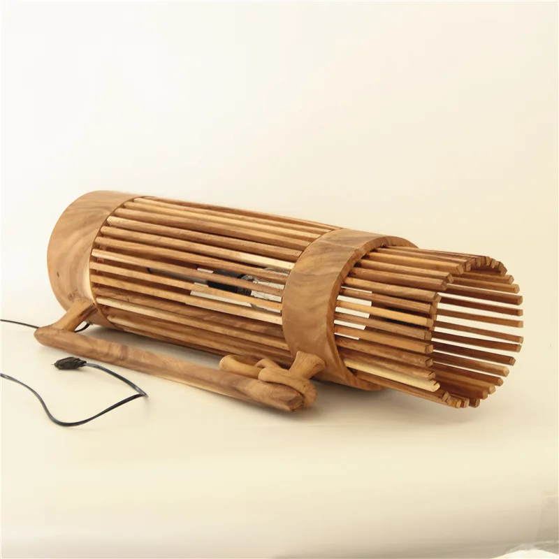 Lámpara de pie artesanal de nogal hecha a mano, lámpara decorativa para cama y desayuno, cafetería, hotel