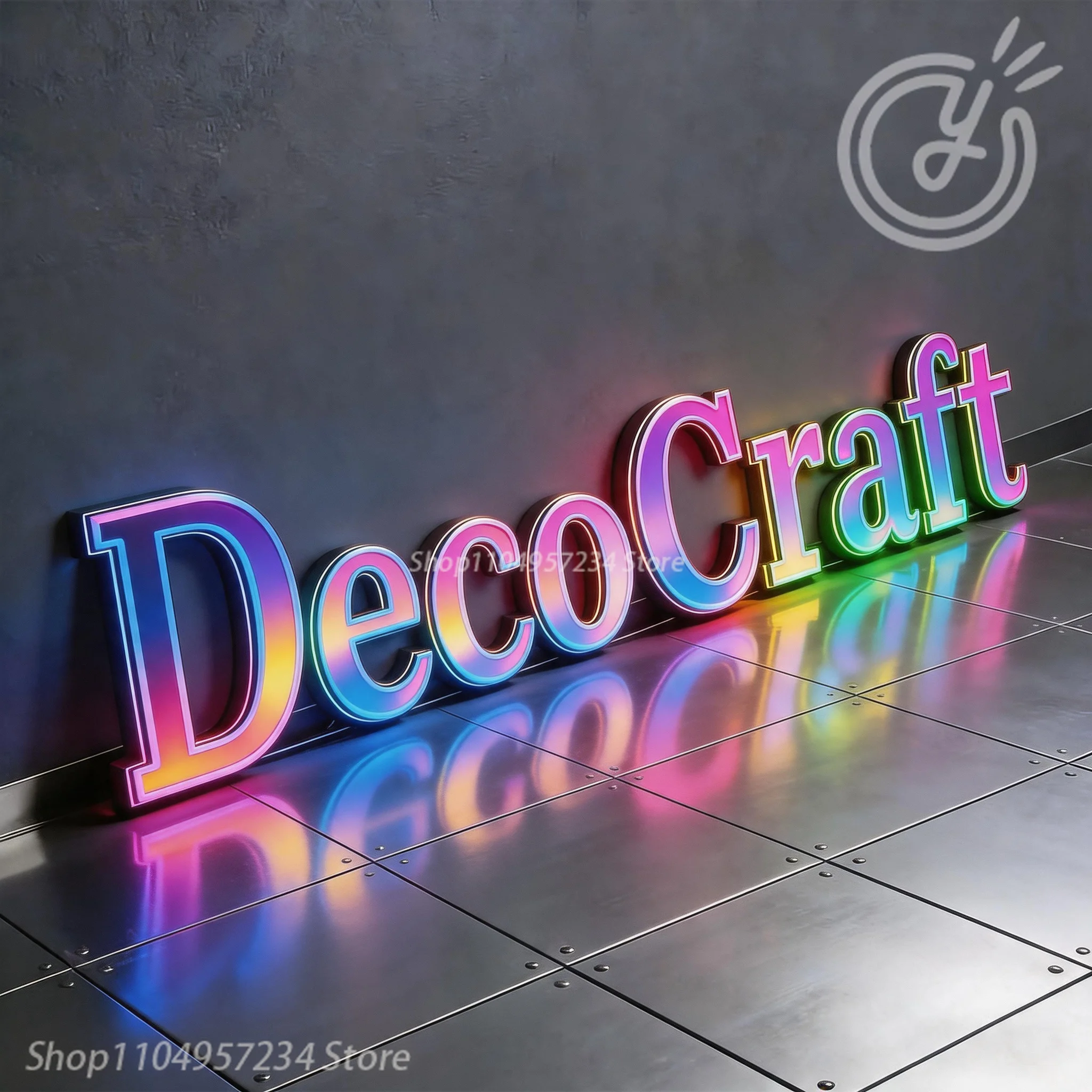 Custom Large Luminous Letters Sign for DecoCraft, LED Signboard Metal Acrylic Wall Business Neon Logo Garage Signage Lights