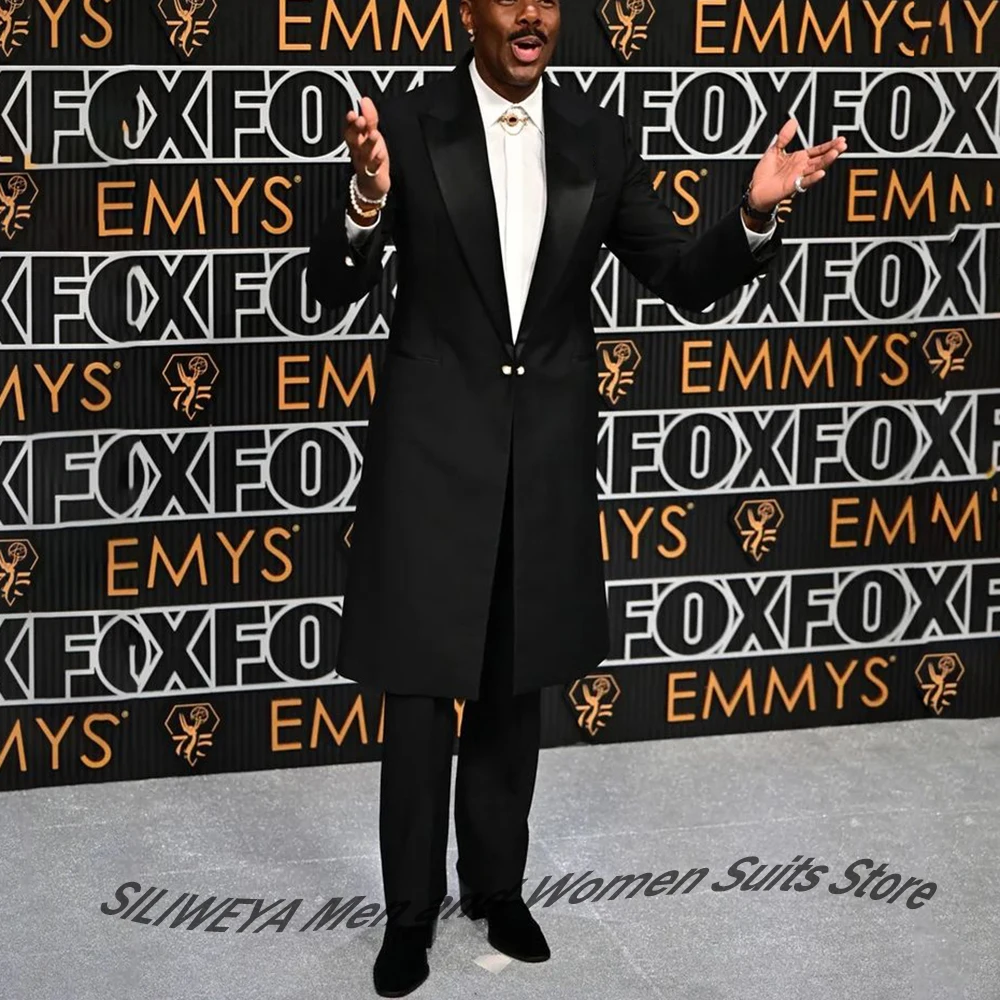 

Элегантные мужские костюмы, классические мужские комплекты брюк из двух предметов, длинный пиджак с застежкой на пуговицах и остроконечными лацканами для вечерней вечеринки, банкетной одежды