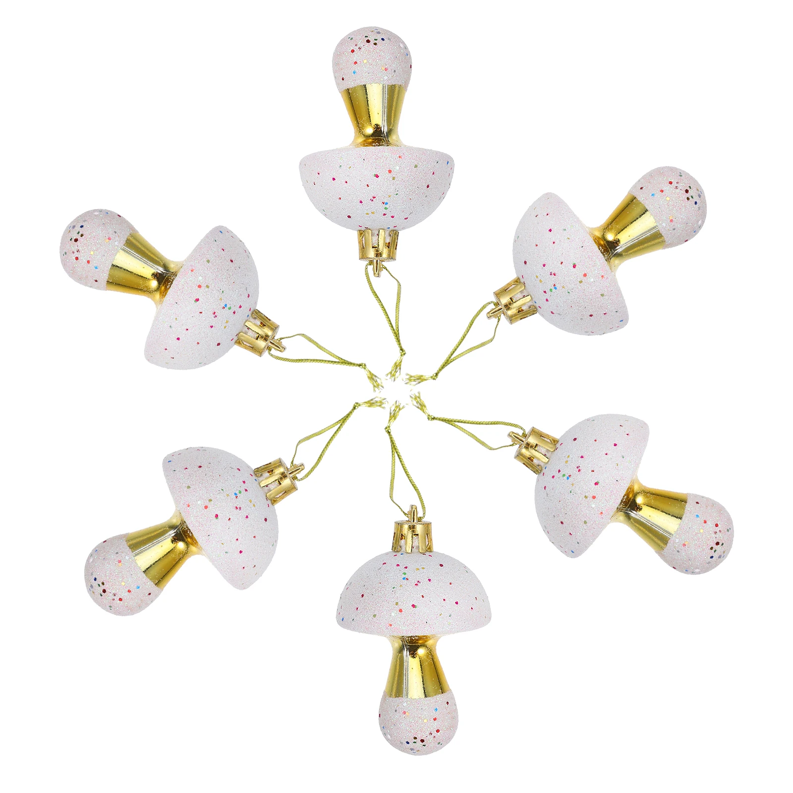 

6Pcs Xmas Mushroom Hanging Ornaments Lightweight Safe Christmas Tree Pendant Party Hanging Decor Xmas Party Ornament