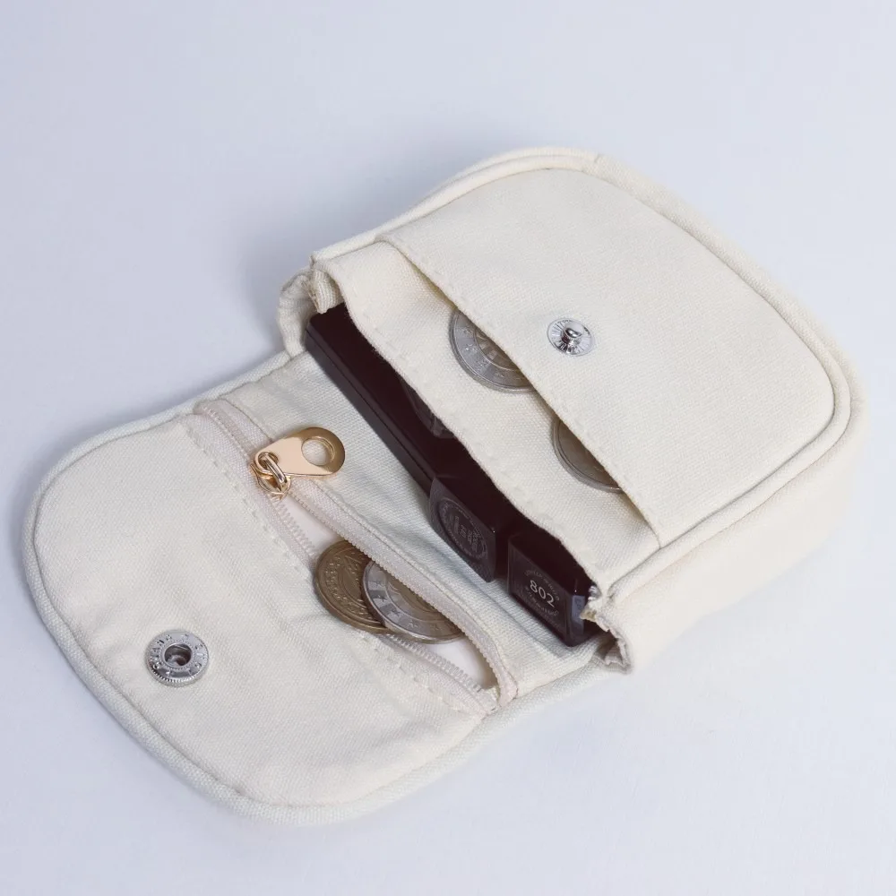 New Mini Coin Purse Cotton Portable Headphone Bag Lightweight Solid Color Hand Bag Women