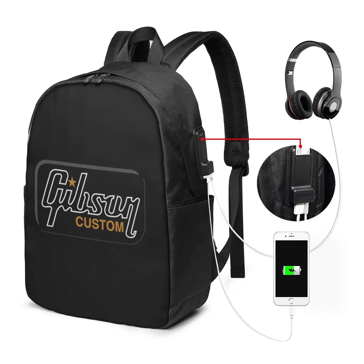 

Gibson Les Paul Backpack Travel Notebook Bag Computer College Student School Bag Laptop Shoulder Bags for Men Women