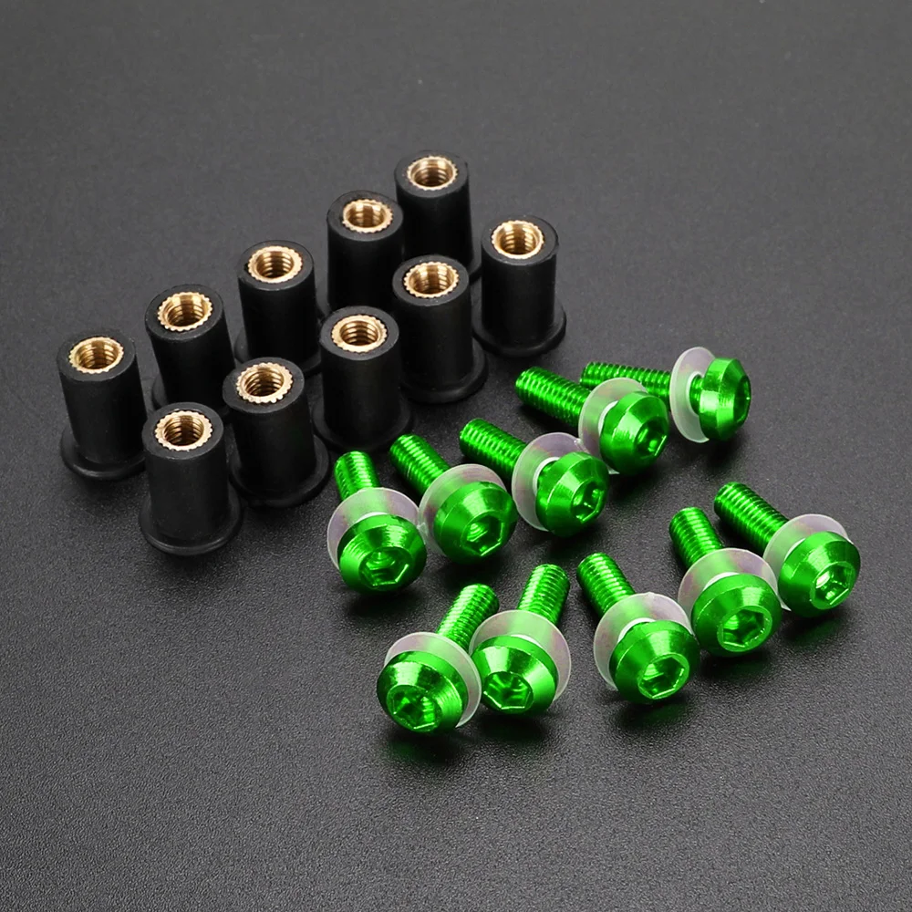 FOR KAWASAKI ZX4r ZX636R ZX6R ZX6RR ZX7R ZX7RR ZX9R ZZR1200 ZZR1400 ZZR600 ZZR400 Windshield Bolts 5mm Windscreen Screws Nuts view 2