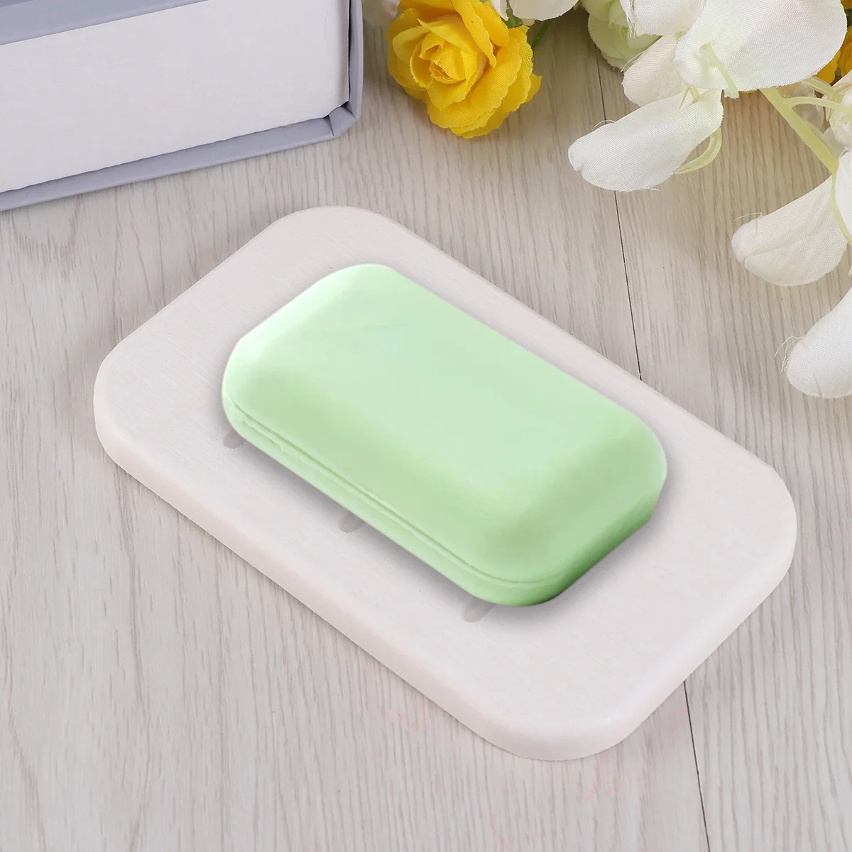 

2Pcs Diatomite Soap Dish with Anti-Slip Design Water Absorption Quick Dry Function for Bathroom Kitchen Soap Saver for Shower