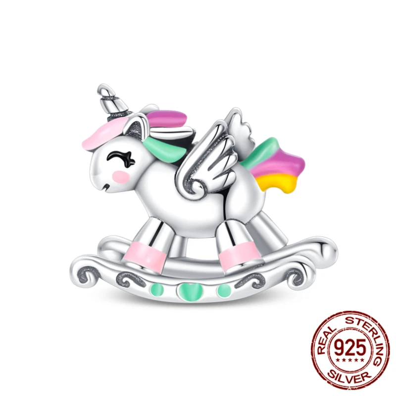 

Real 100% 925 Sterling Silver Pink Fantasy Trojans Aircraft Charms Beads Fit For Original Pandora Bracelet Diy Jewelry Making