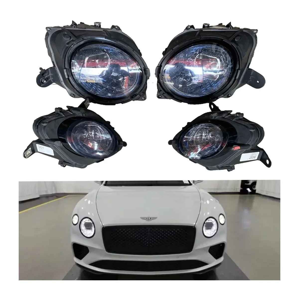 

Car Headlights For 2018-2022 bentley Continental GT Plug and Play Original Headlamps LED