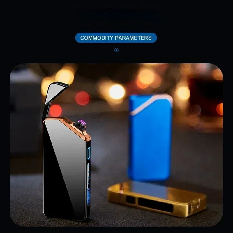 

2026 New Electric Lighter Metal Recharge USB Lighter Plasma Cigarette Windproof Smoking Accessories Double Arc Men Gift Lighters