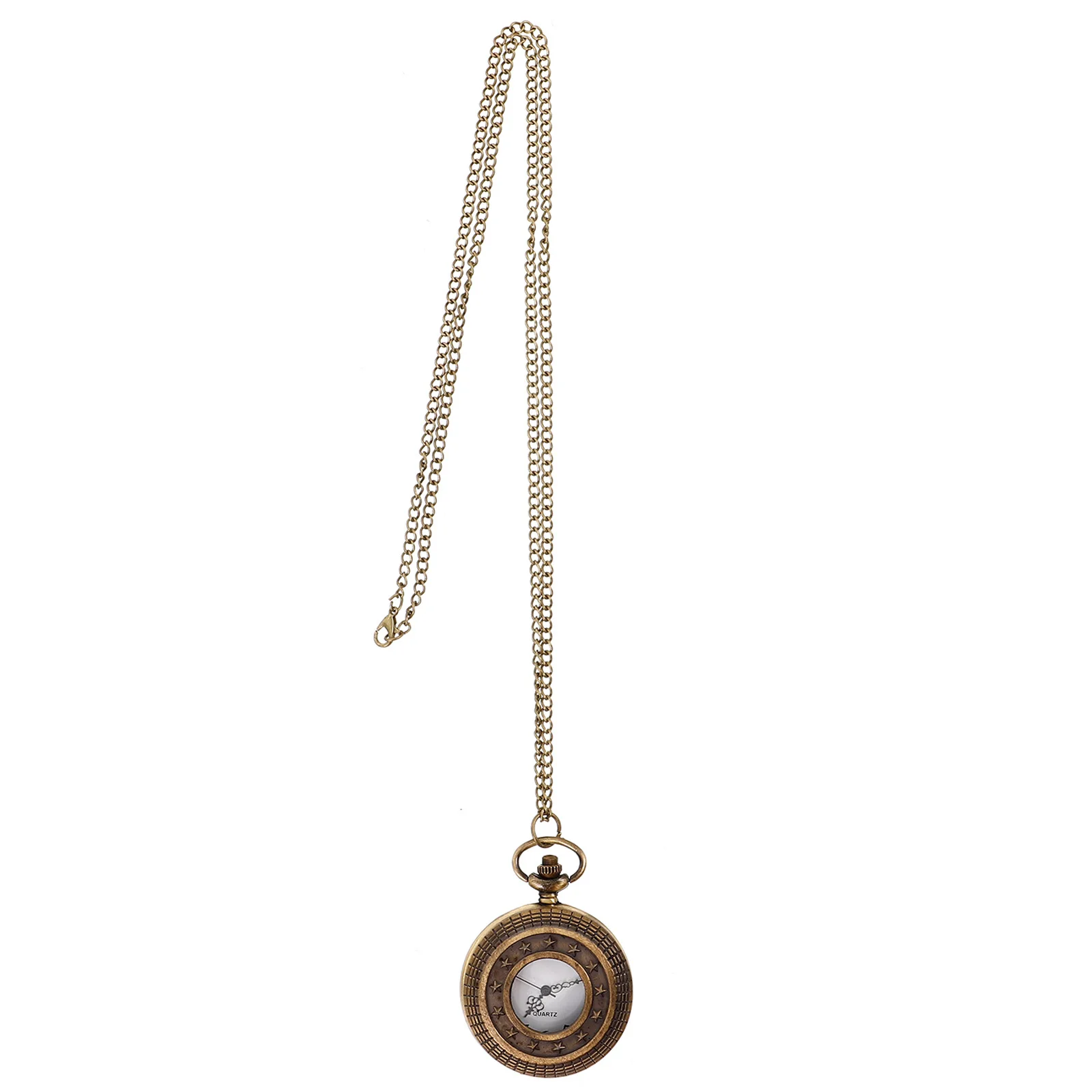 ساعة جيب كلاسيكية بغطاء قلاب صغير الحجم وخفيف الوزن وحركة كوارتز للجنسين مع سلسلة