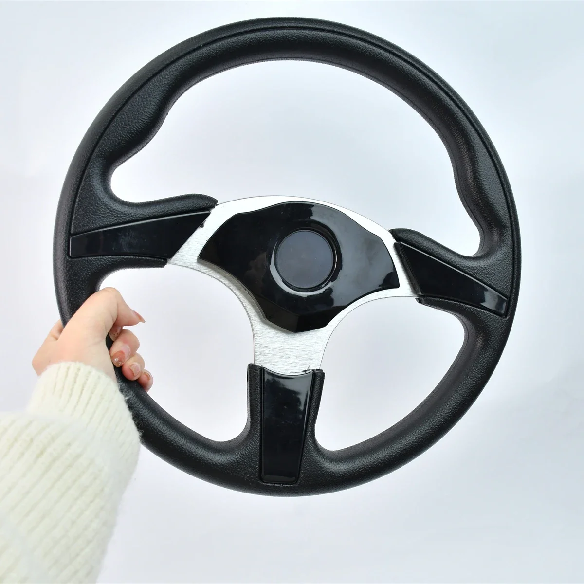 

Tiypeor Black Modified PU 320mm Steering Wheel Sports Racing Wheel for Sports