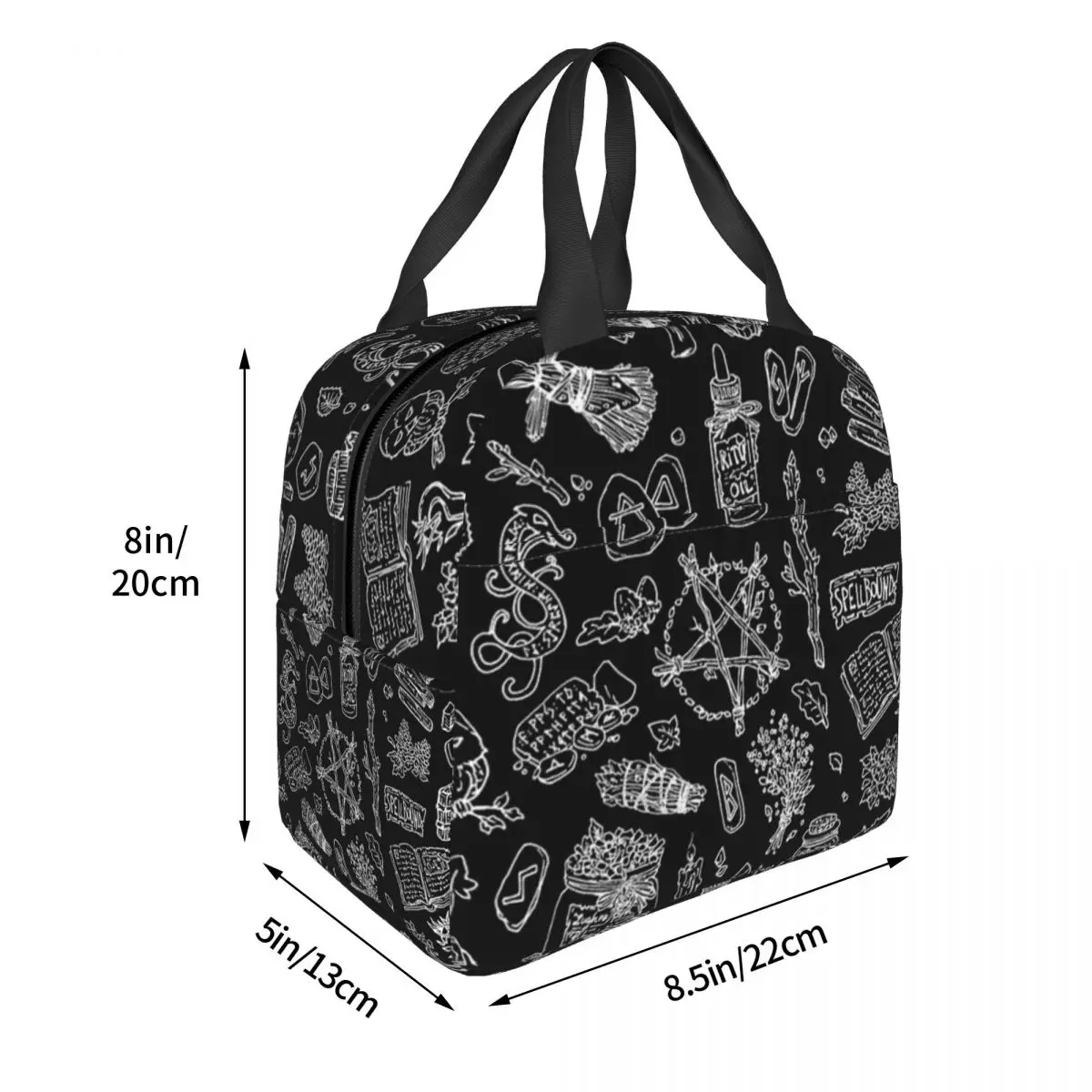 Lunch Bags for Men Women Dark Pagan Witches Gothic Goth Thermal Cooler Bags Portable Work Oxford Lunch Box Bento Pouch