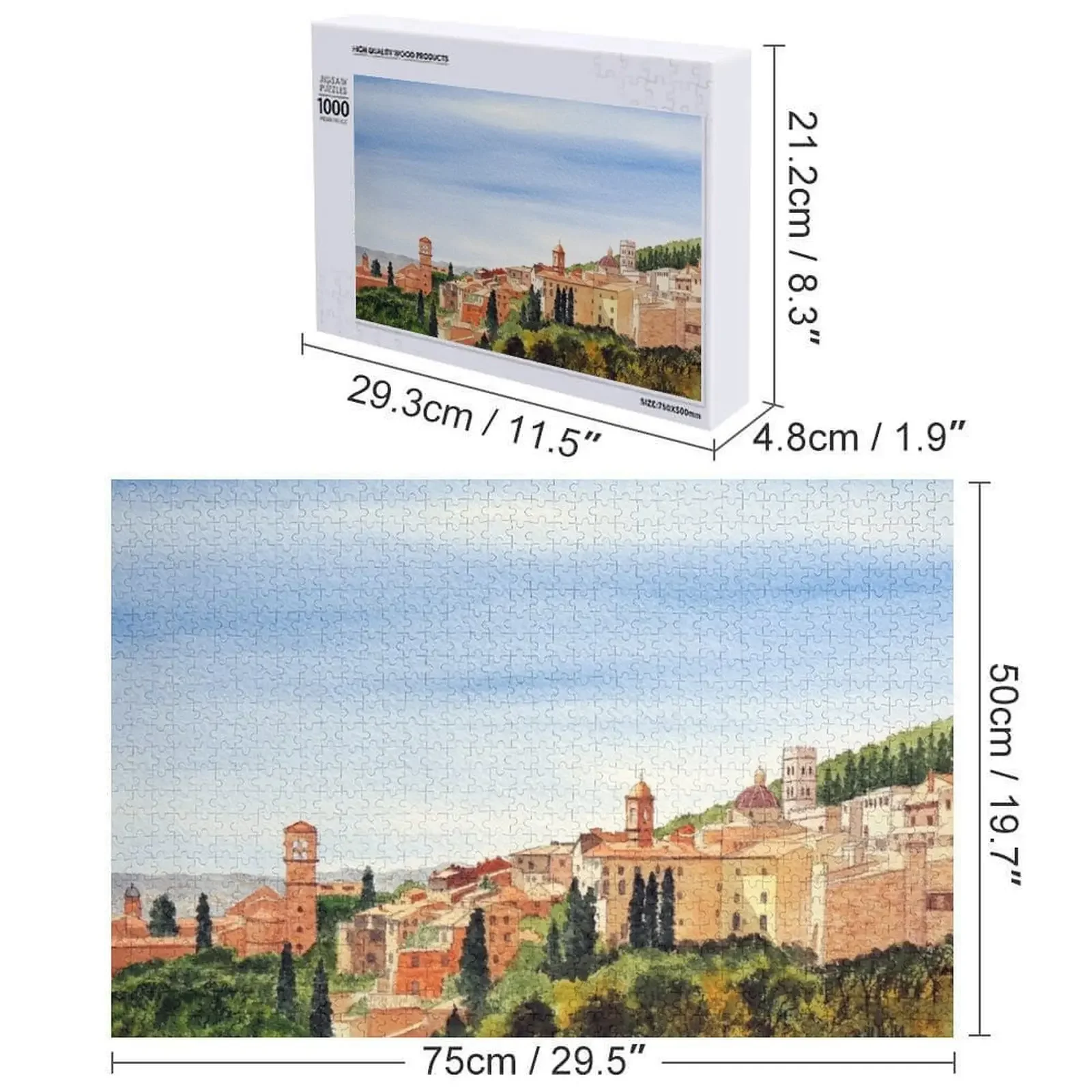 Assisi Itália com Basílica de São Francesco Quebra-cabeça Diorama Acessórios Foto Quebra-cabeça Personalizado