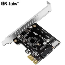 PCIe to USB 3.2 5Gbps Type-E A Key & USB 3.0 20Pin Motherboard Header Expansion Card for Front Panel,USB 20Pin Connector Adapter