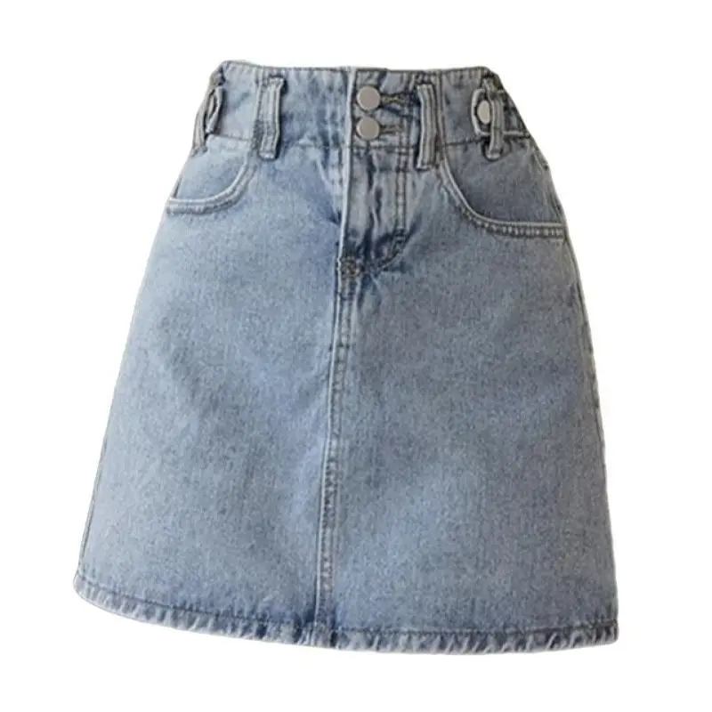 Womens High Waisted Short Mini Denim Skirt 2024 New Spring And Summer Korean Fashion Casual Jeans A-Line Skirts Woman Clothes