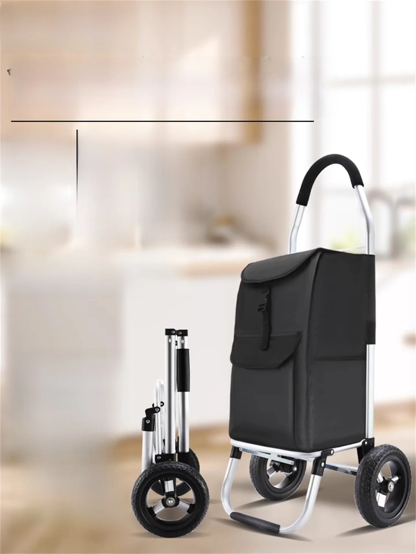 

Portable Folding op Cart Small Trolley Stair Climbing Hand Pull Rod Hand Pu Cart for ly Home Use Lightweight