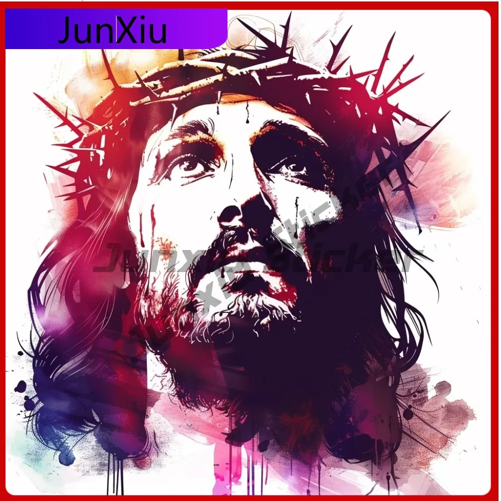 

Inspirational Jesus Christ Face Aesthetic Car Laptop Window Bumper Waterproof Vinyl Decal Sticker Vintage Retro Trendy Funny