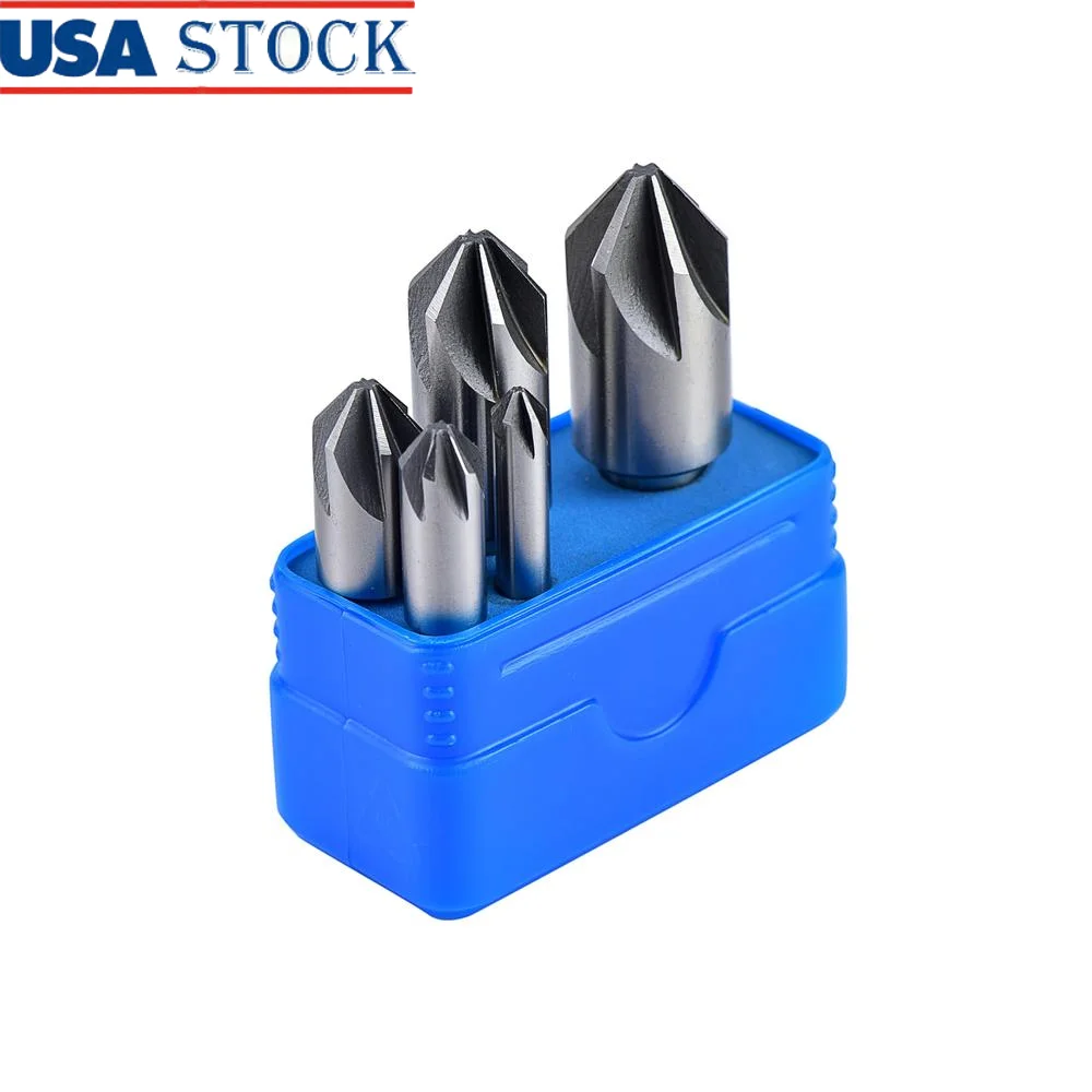 6 Fluit HSS Verzinkboor Boor Set 82 Graden Precisie Grond Metaal Ontbraam Afschuining 3/4 