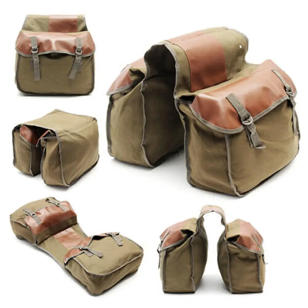 15.7'' Universal fit Motorcycle Saddle Bags Throw Over Panniers Travel Expandable Saddlebag Luggage Saddle Bag Storage