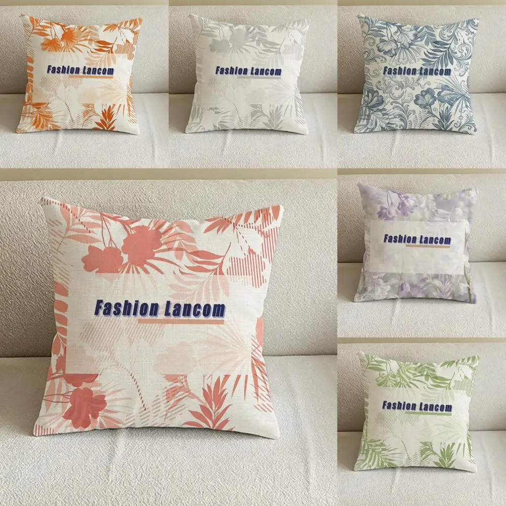 Funda de cojín Lancome con estampado F-Fashion, juego de fundas de almohada de lino natural, decoración todo en uno para sofá, dormitorio y silla