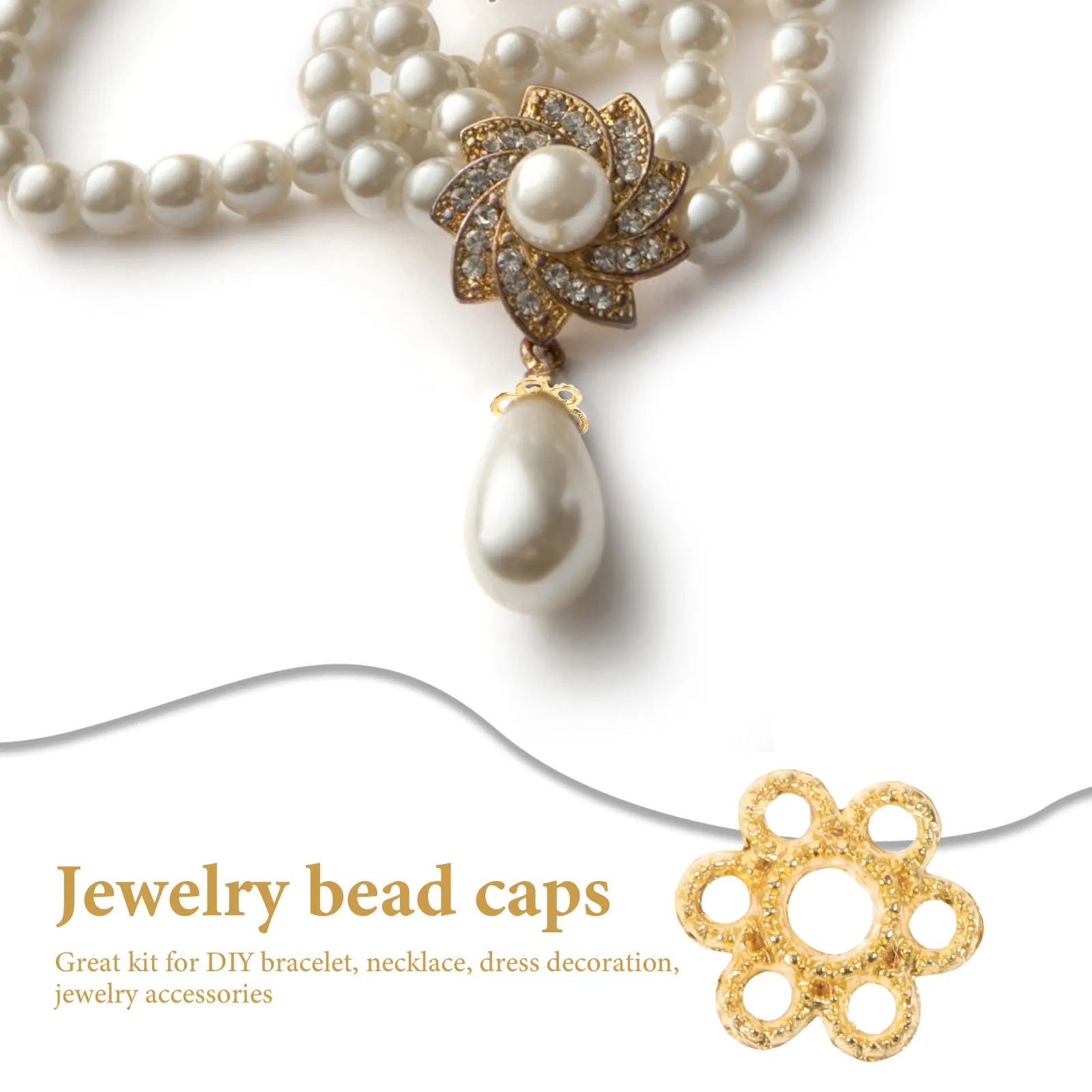 200 قطعة قبعات الخرزة الذهبية زهرة شكل فاصل Diy بها بنفسك مواد صنع المجوهرات قبعات نهاية معدنية لأساور القلائد الحرف اليدوية