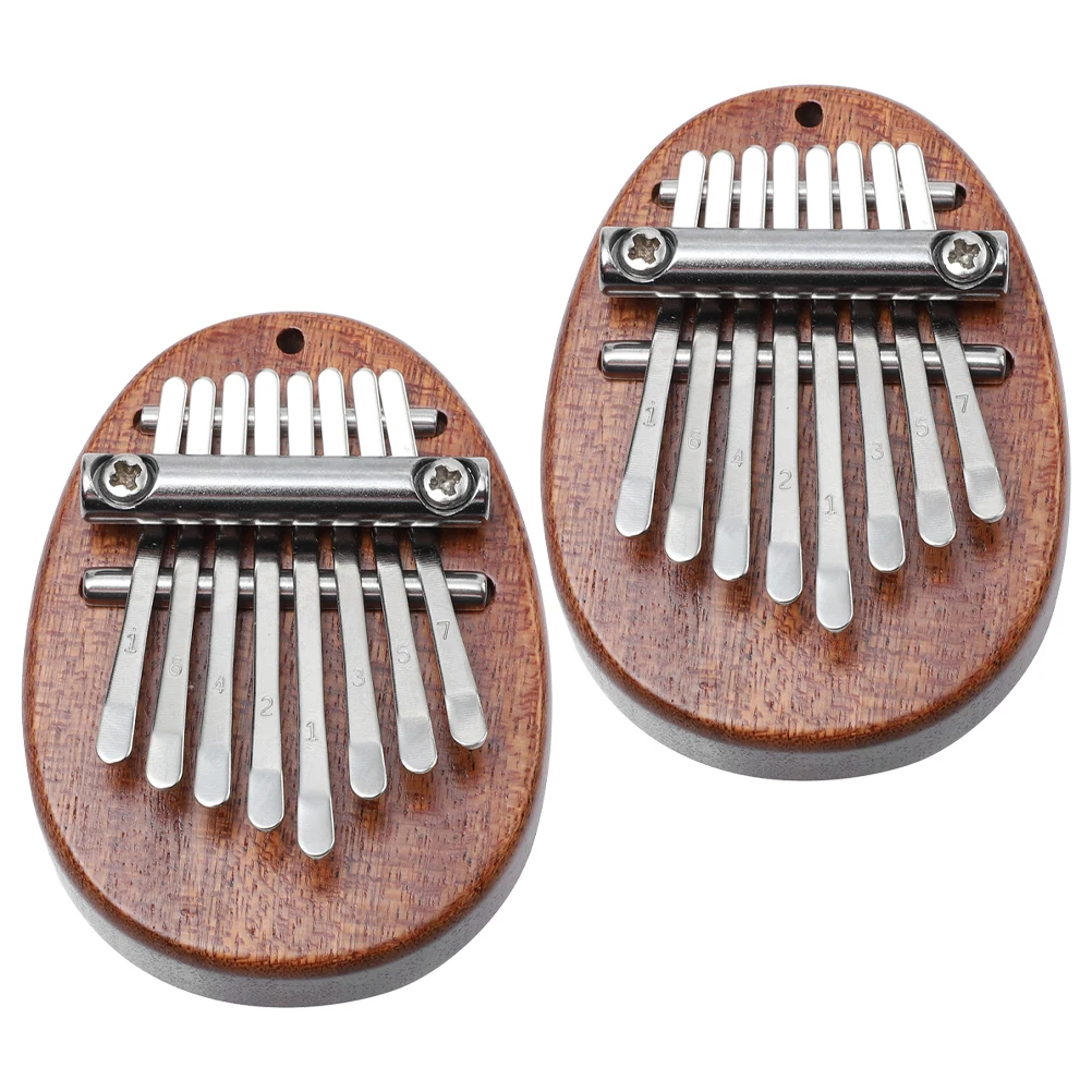 

2Pcs Solid Wood Thumb Keys Exquisite Design Portable Mini Kalimba Musical Instrument Gifts for Beginners