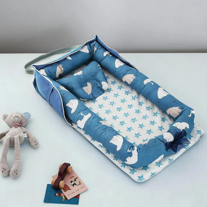 

Новая многофункциональная складная прикроватная кроватка-люлька для новорожденных 2026 года с функцией спального мешка для ухода за младенцами