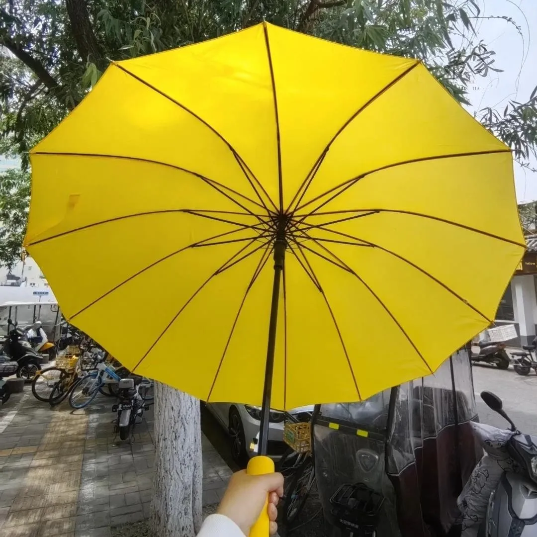 

Yellow Long Handle Umbrella for Women Rain And Sun Protection Portable Auatic Large Size Gift Advertising Umbrella