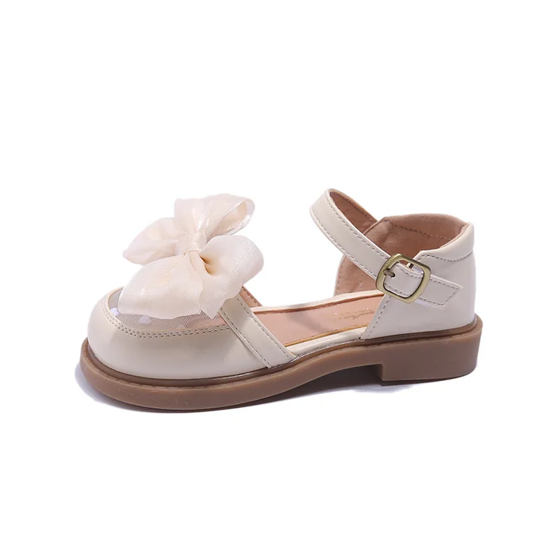 Girls' Princess Shoes 2024 New Spring and Autumn Children's Leather Shoes Women Soft Sole Summer Overhead Sandals