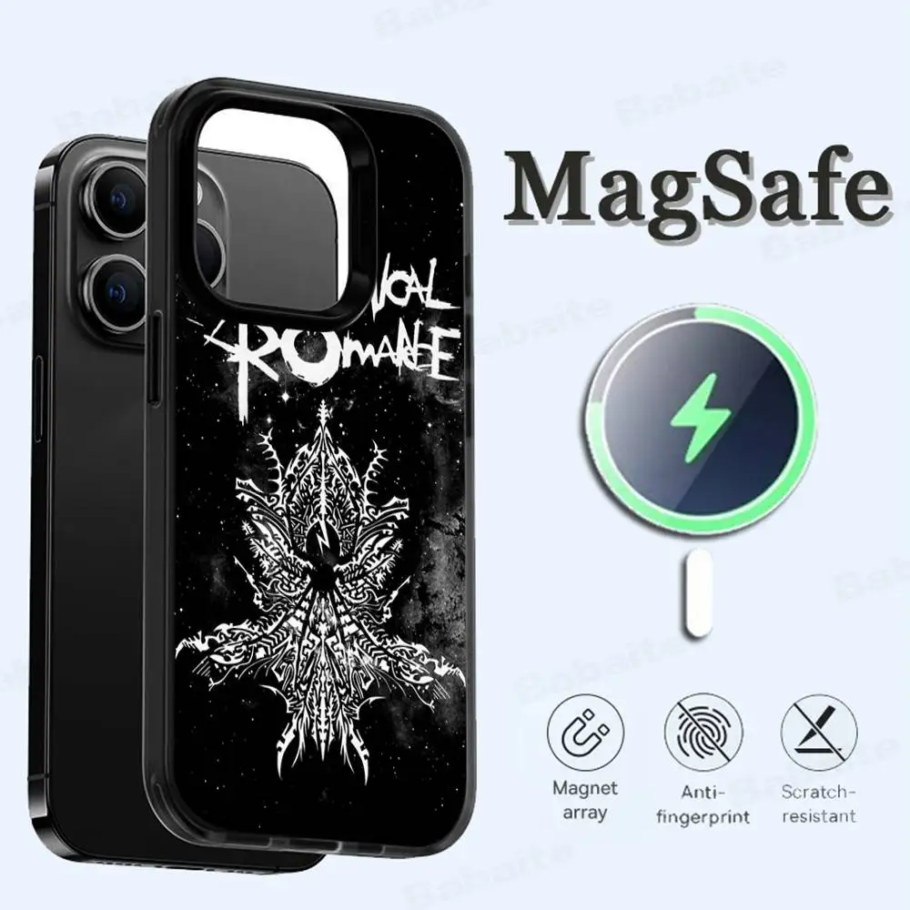 

1pc Classic My C-chemical R-romance Retro Band Phone Magnetic Case For IPhone 16 14 13 15 Pro For Magsafe Wireless Charge Cover